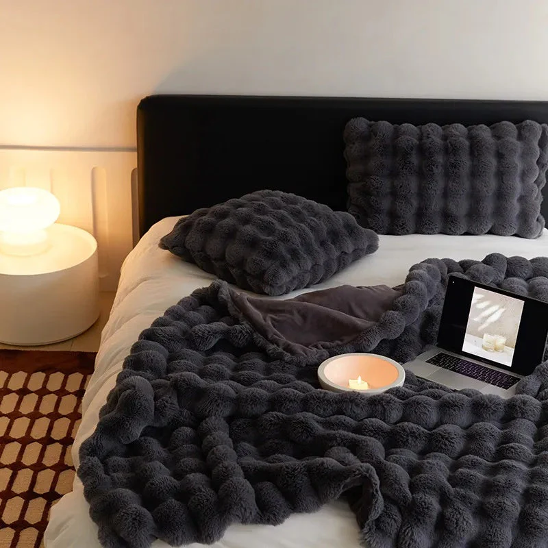 Rabbit Faux-Fur Blanket Throw - Image 9