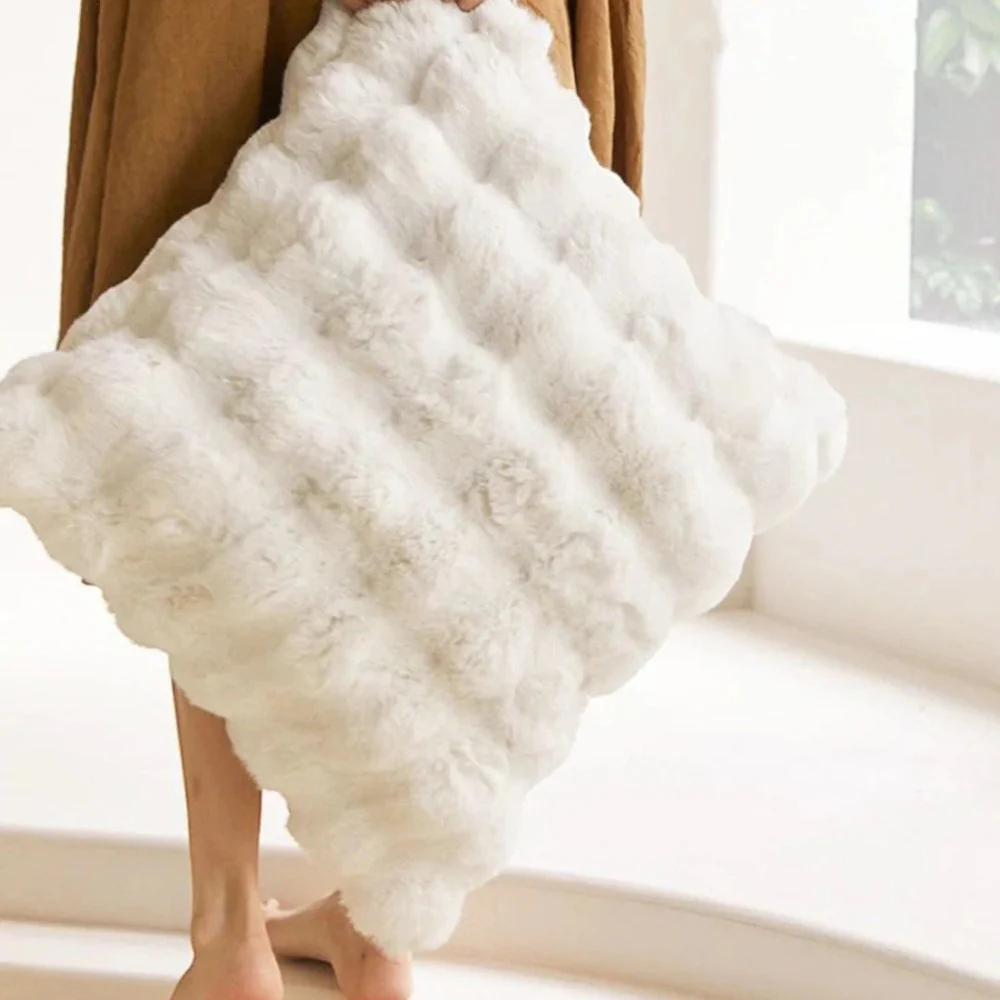 Rabbit Faux Fur Cushion - Image 2