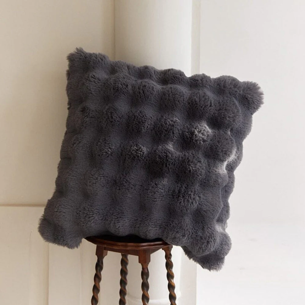 Rabbit Faux Fur Cushion - Image 3