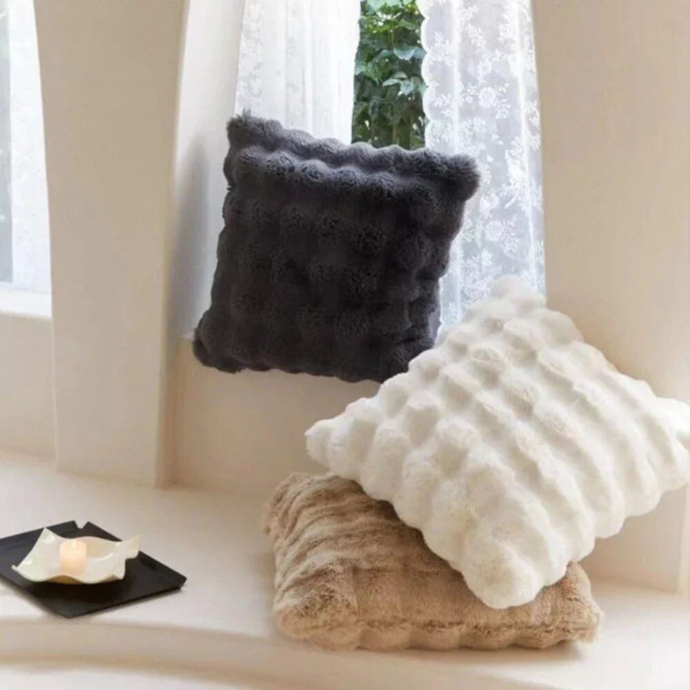 Rabbit Faux Fur Cushion - Image 7
