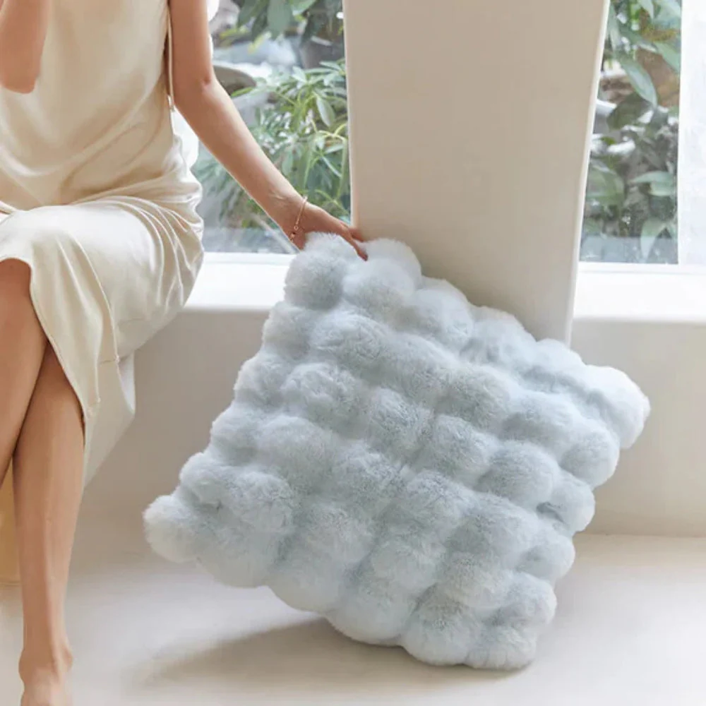 Rabbit Faux Fur Cushion Cover - Image 5