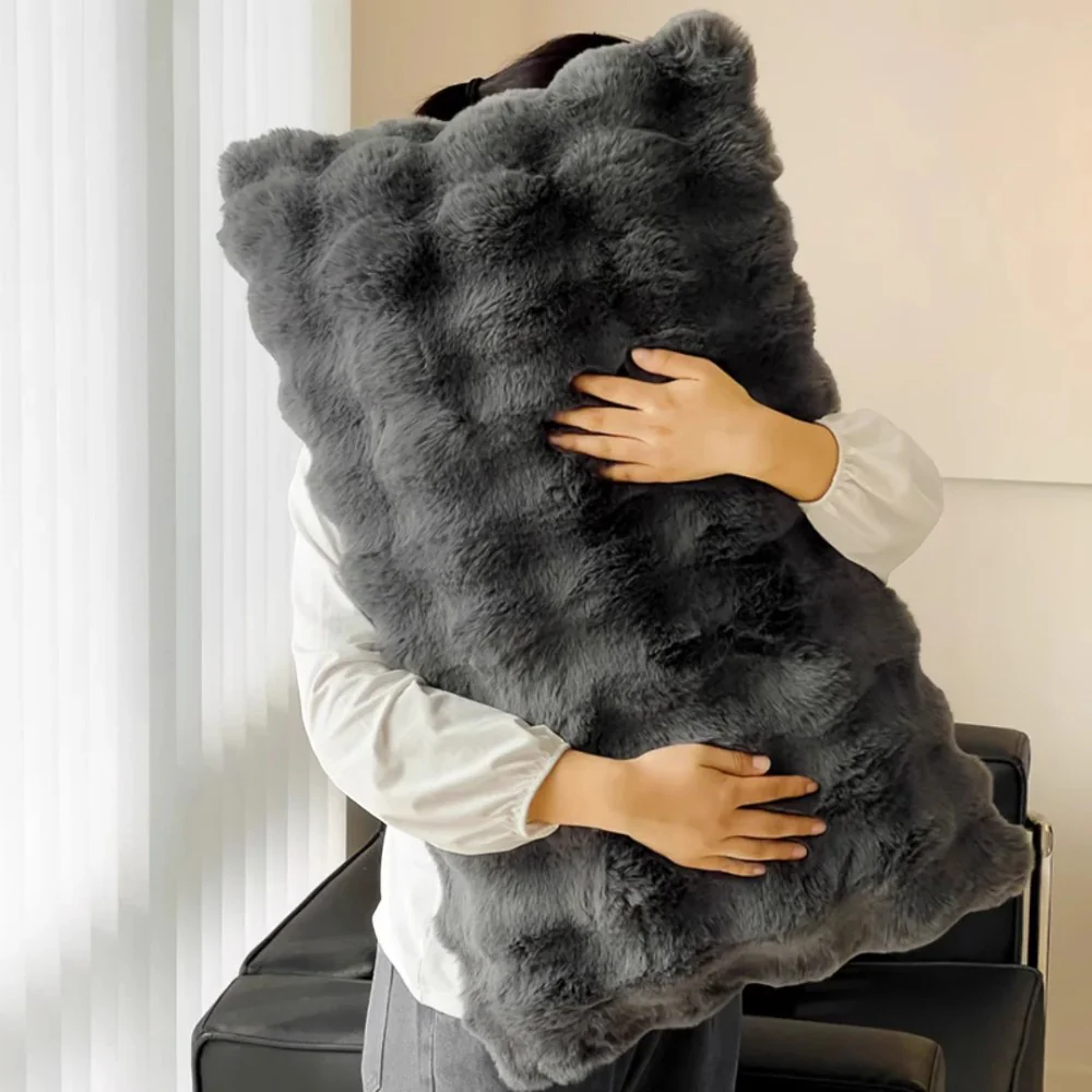 Rabbit Faux Fur Pillow Cover