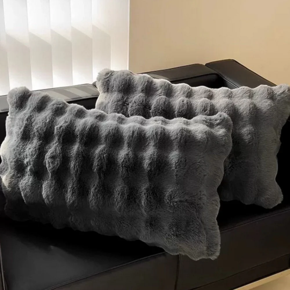 Rabbit Faux Fur Pillow Cover - Image 2