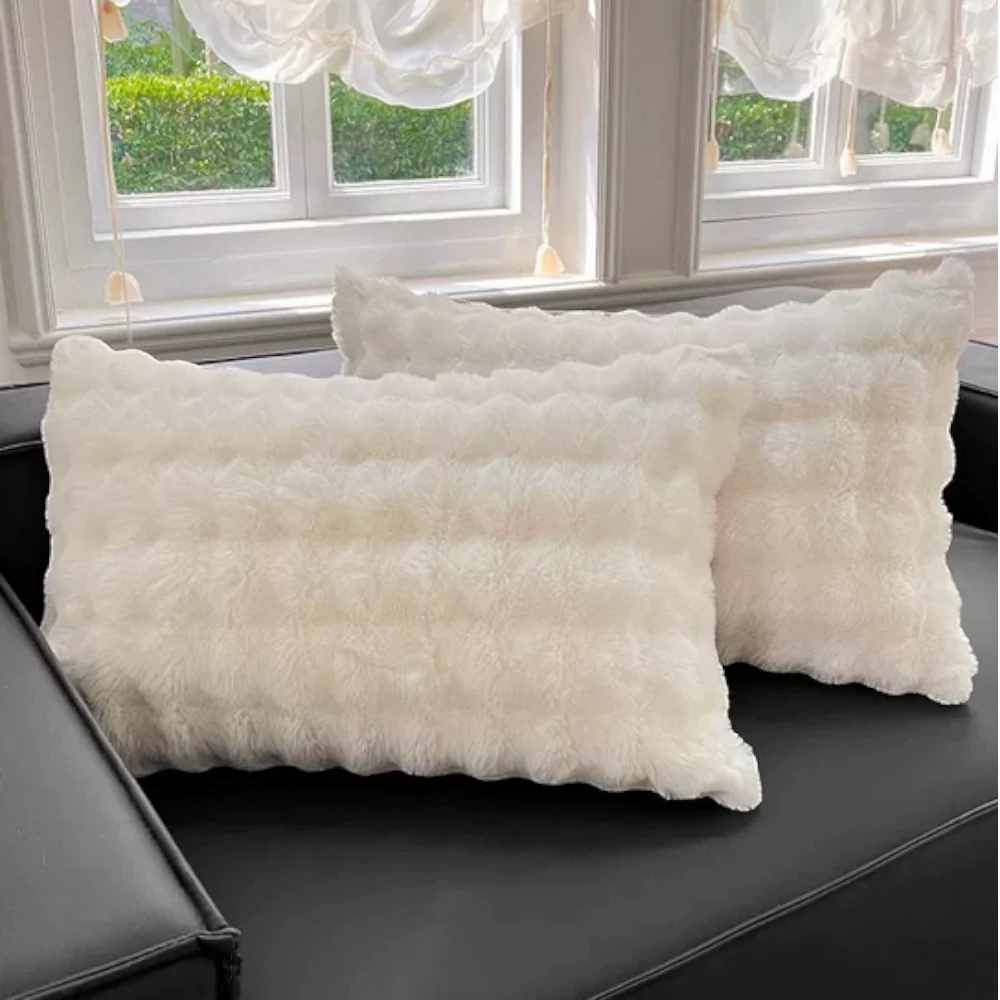 Rabbit Faux Fur Pillow Cover - Image 3