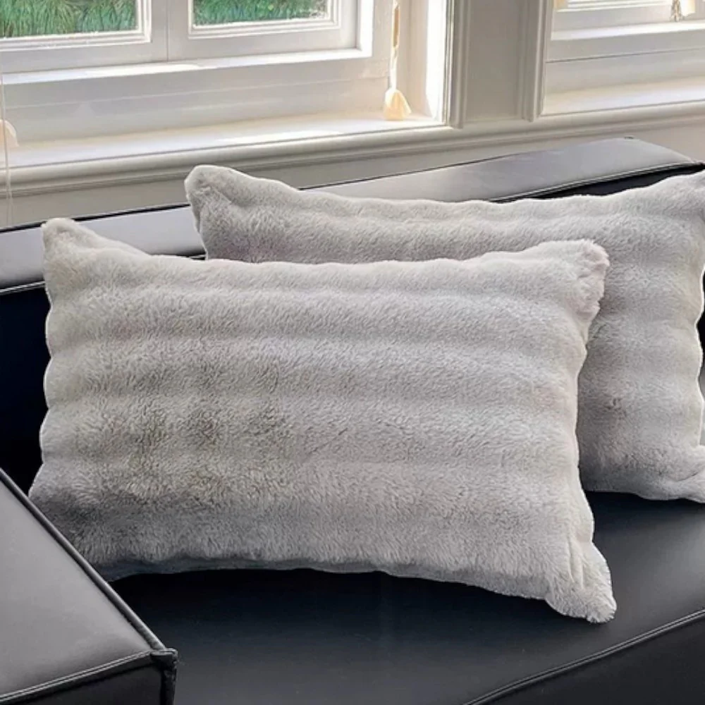 Rabbit Faux Fur Pillow Cover - Image 4