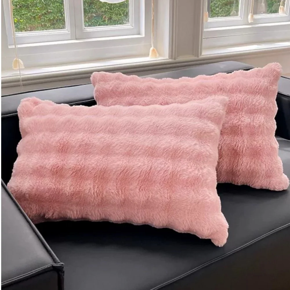 Rabbit Faux Fur Pillow Cover - Image 6