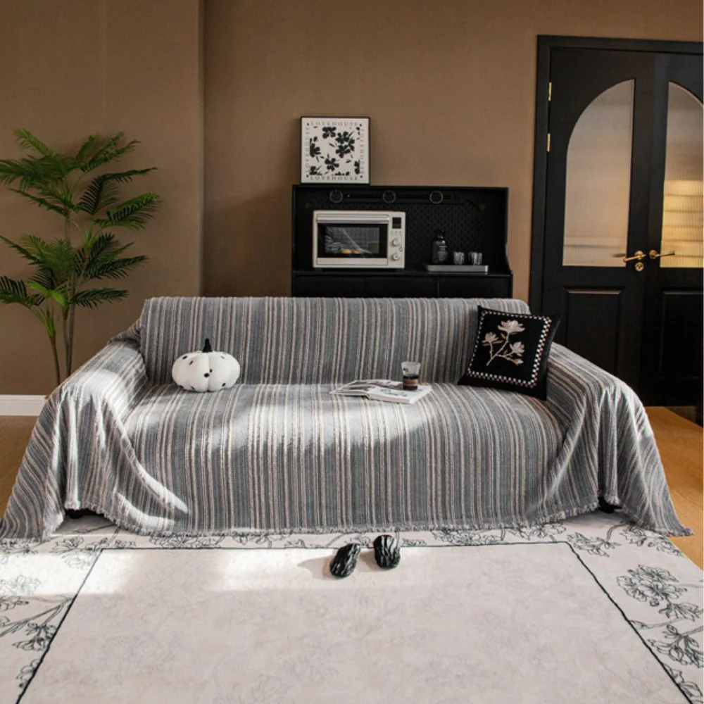 Regal Stripes Chenille Sofa Cover - Image 10