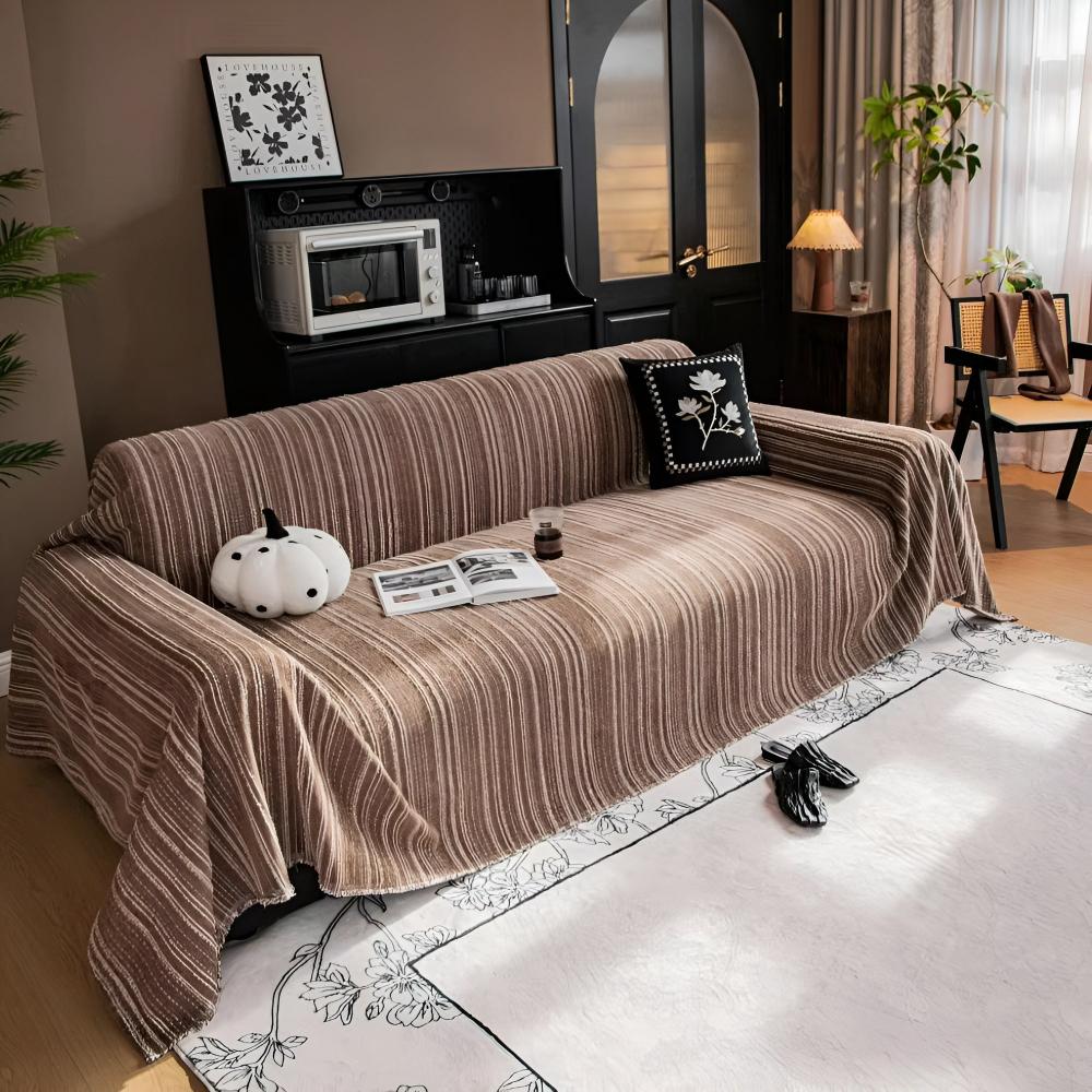 Regal Stripes Chenille Sofa Cover - Image 7