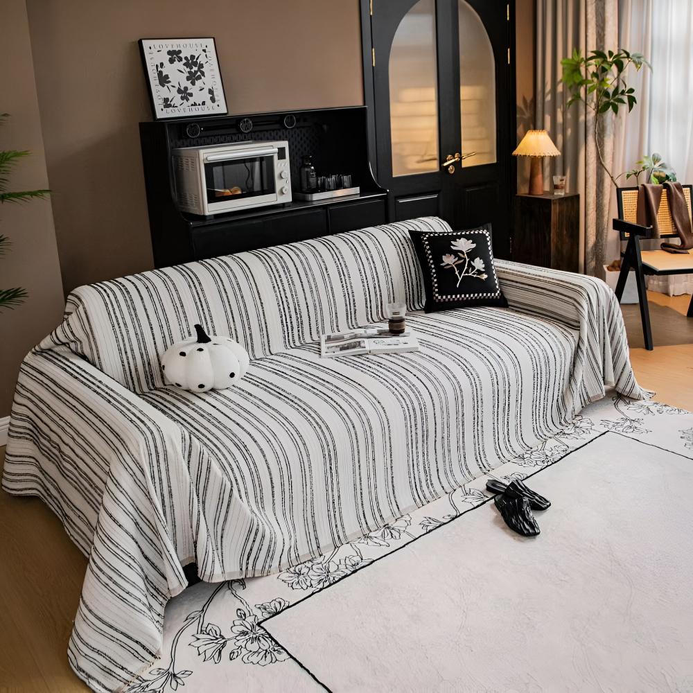 Regal Stripes Chenille Sofa Cover - Image 9
