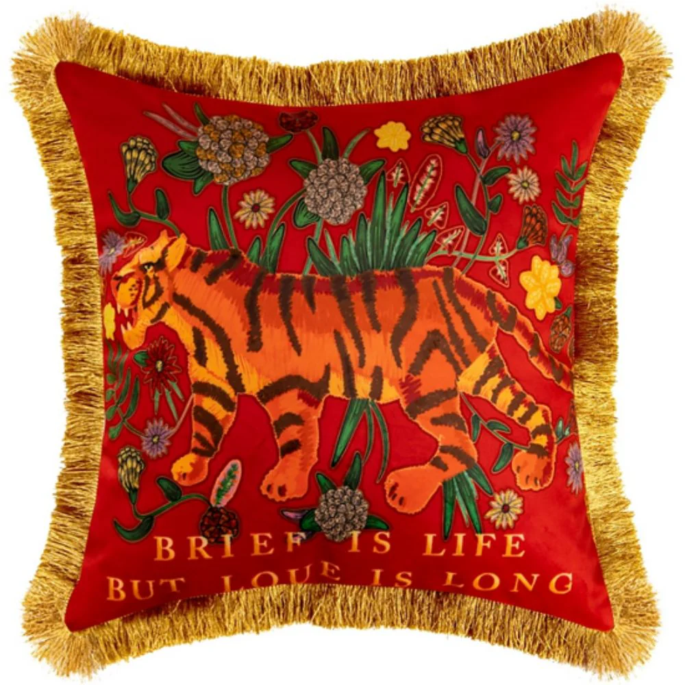 Regal Tiger Artistic Velvet Cushion Cover - Image 11
