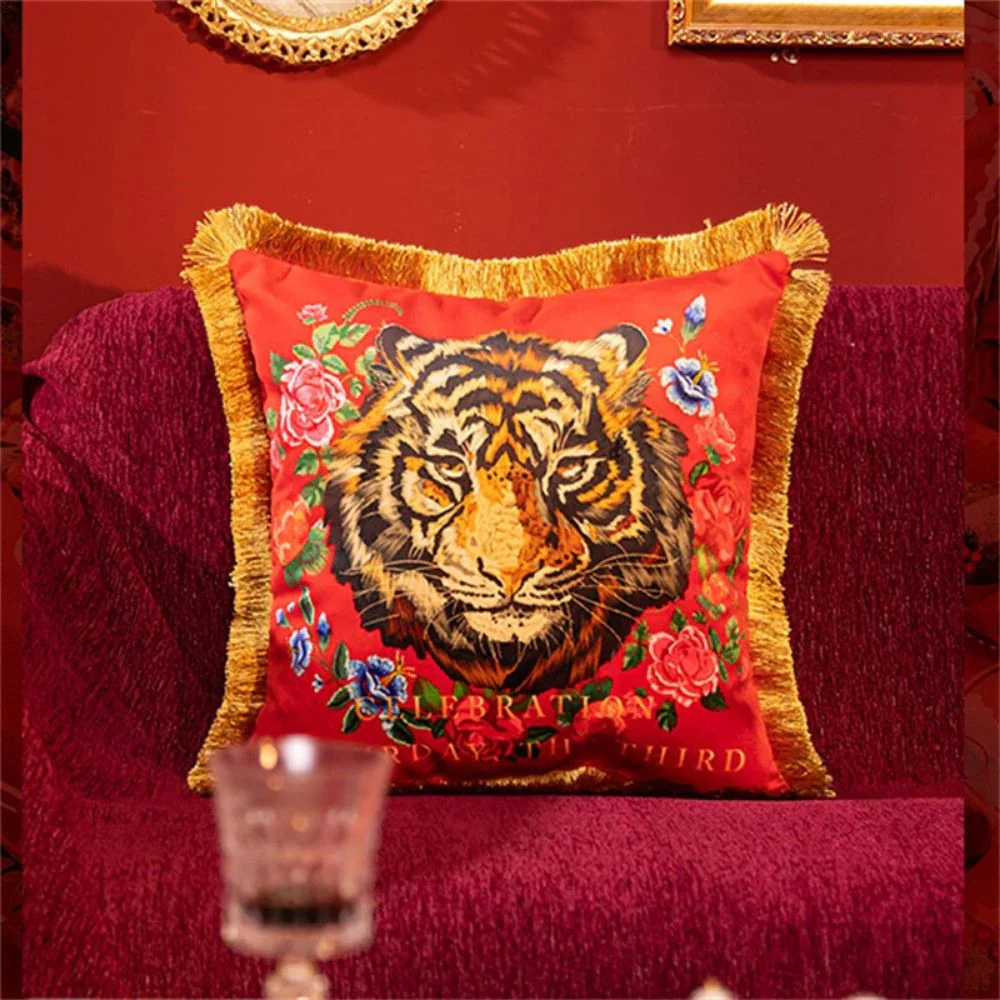 Regal Tiger Artistic Velvet Cushion Cover - Image 6
