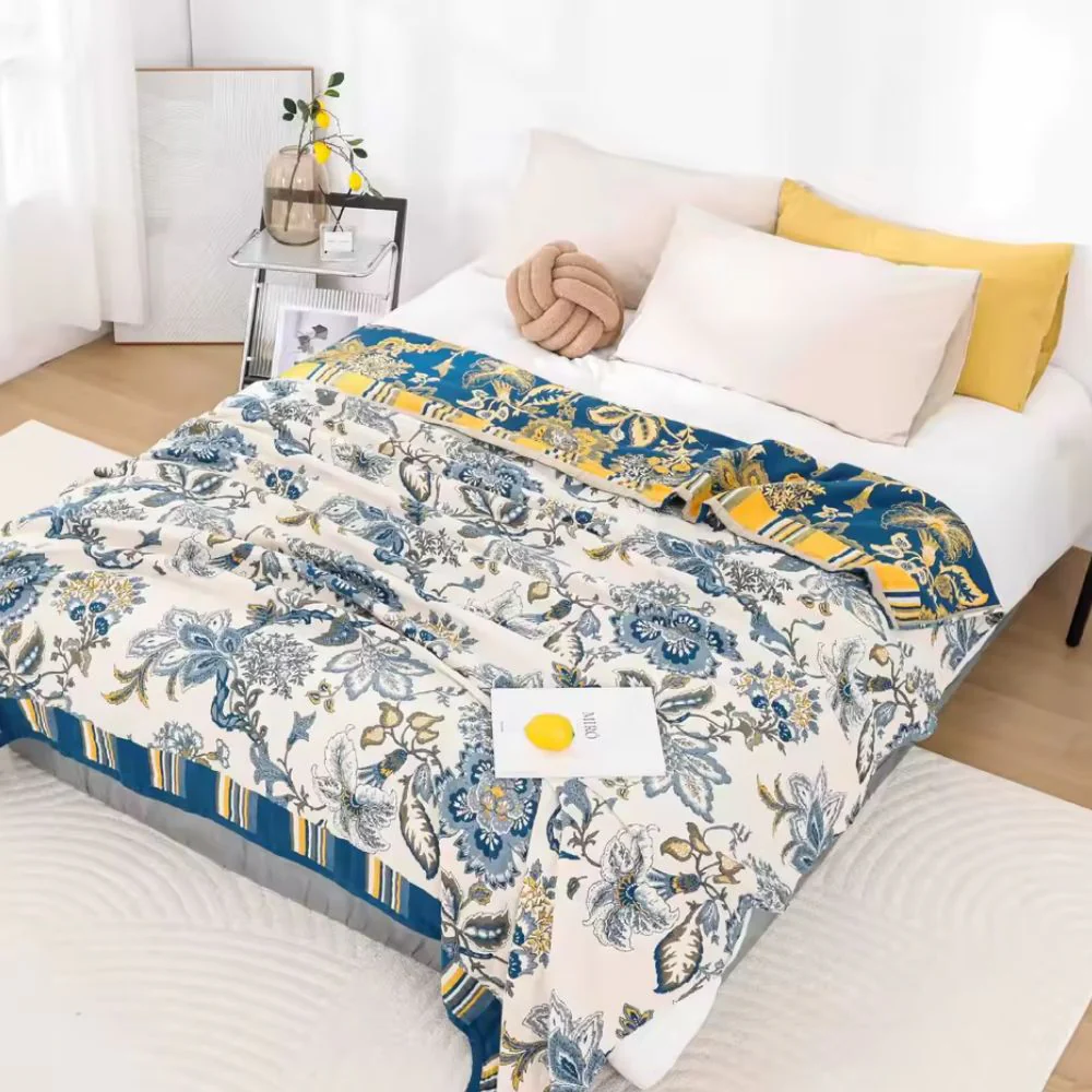 Retro Botanica Bliss Cotton Blanket - Image 2