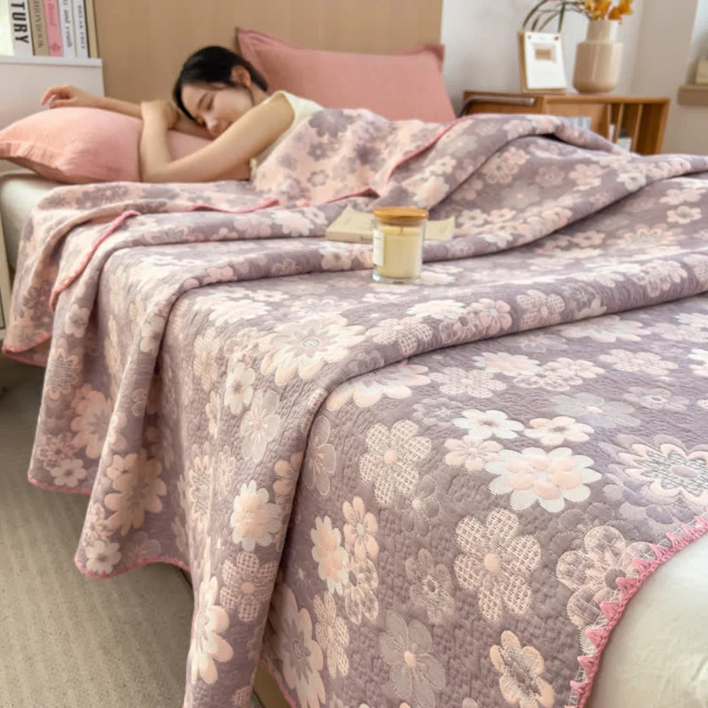 Reverie Floral Cotton Gauze Blanket - Image 2