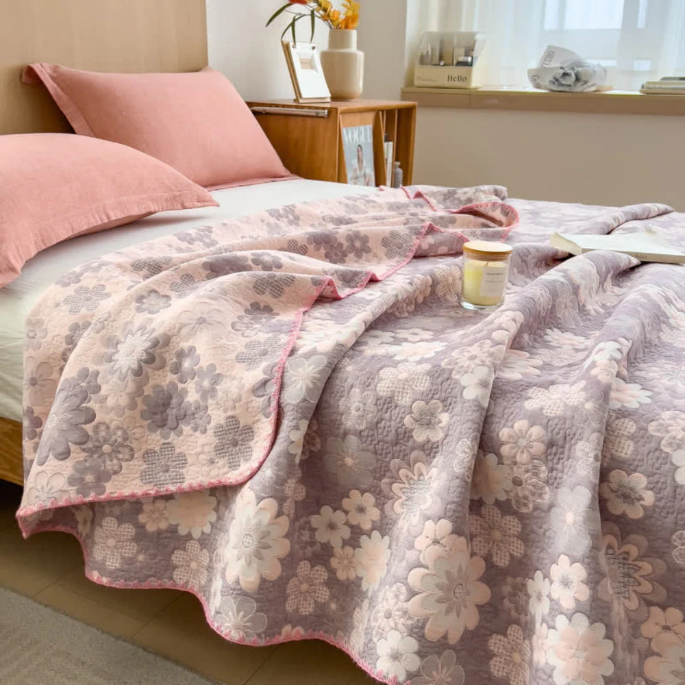 Reverie Floral Cotton Gauze Blanket - Image 3