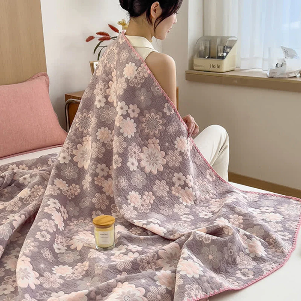 Reverie Floral Cotton Gauze Blanket - Image 5