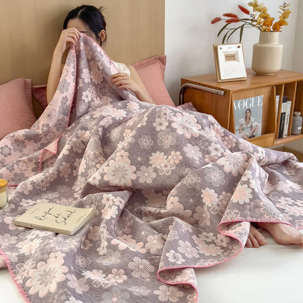 Reverie Floral Cotton Gauze Blanket - Image 6