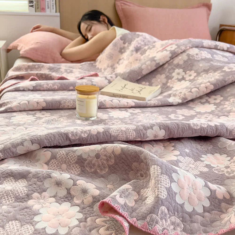 Reverie Floral Cotton Gauze Blanket - Image 8