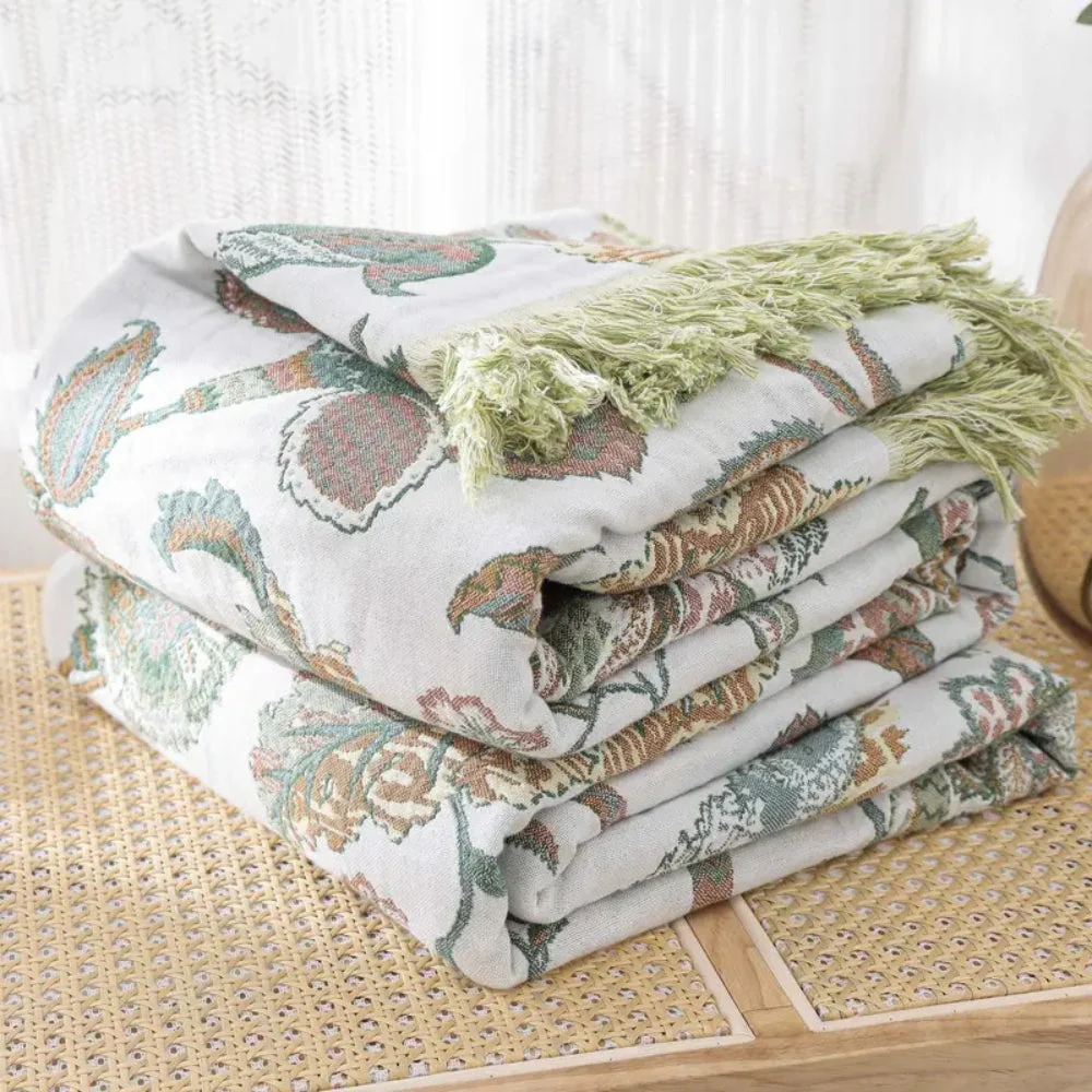 Reverie Floral Tassel Cotton Blanket - Image 6