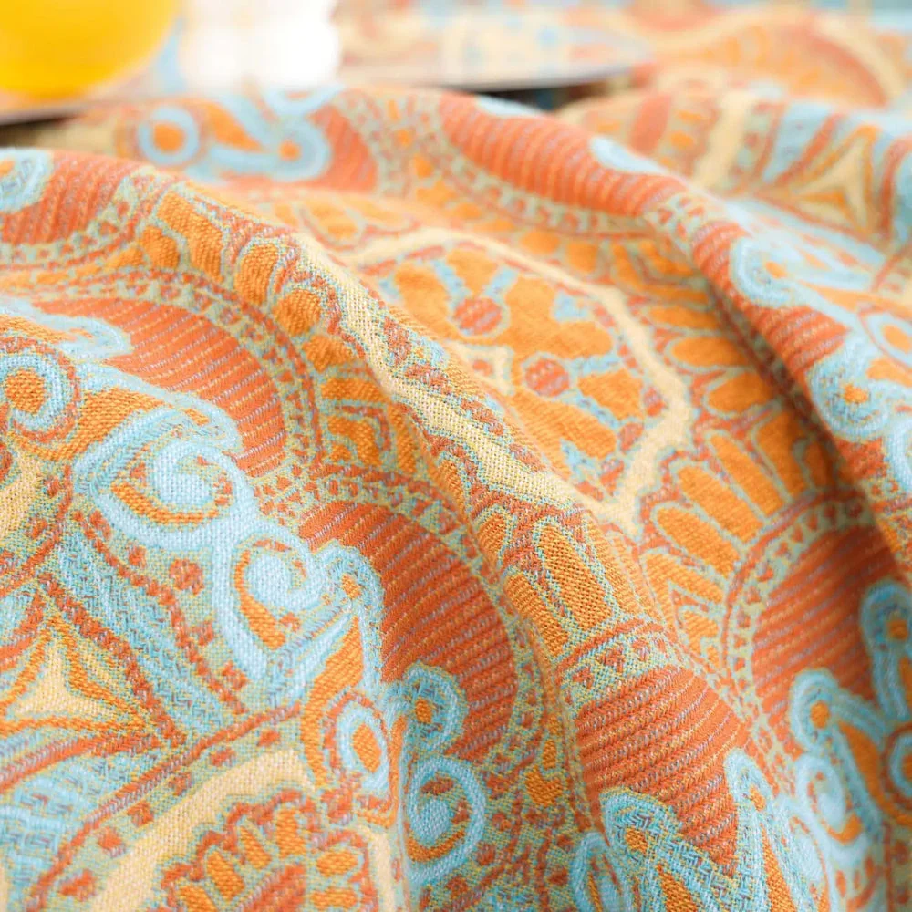 Reversible Paisley Bohemian Cotton Blanket - Image 4