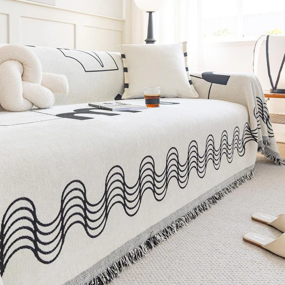 Ripple Curve Line Flow Sofa Cover - Image 2