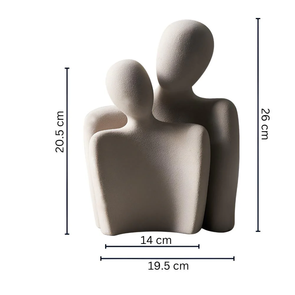 Romantic Couple Ceramic Sculpture - Image 3