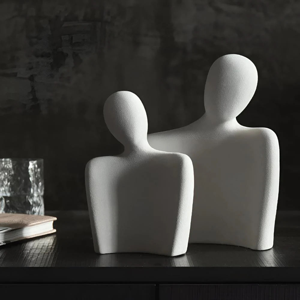 Romantic Couple Ceramic Sculpture - Image 7