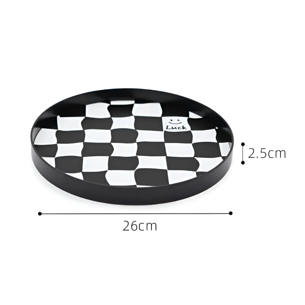 Round Checkerboard Storage Tray - Image 11
