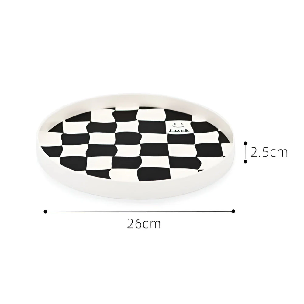 Round Checkerboard Storage Tray - Image 12