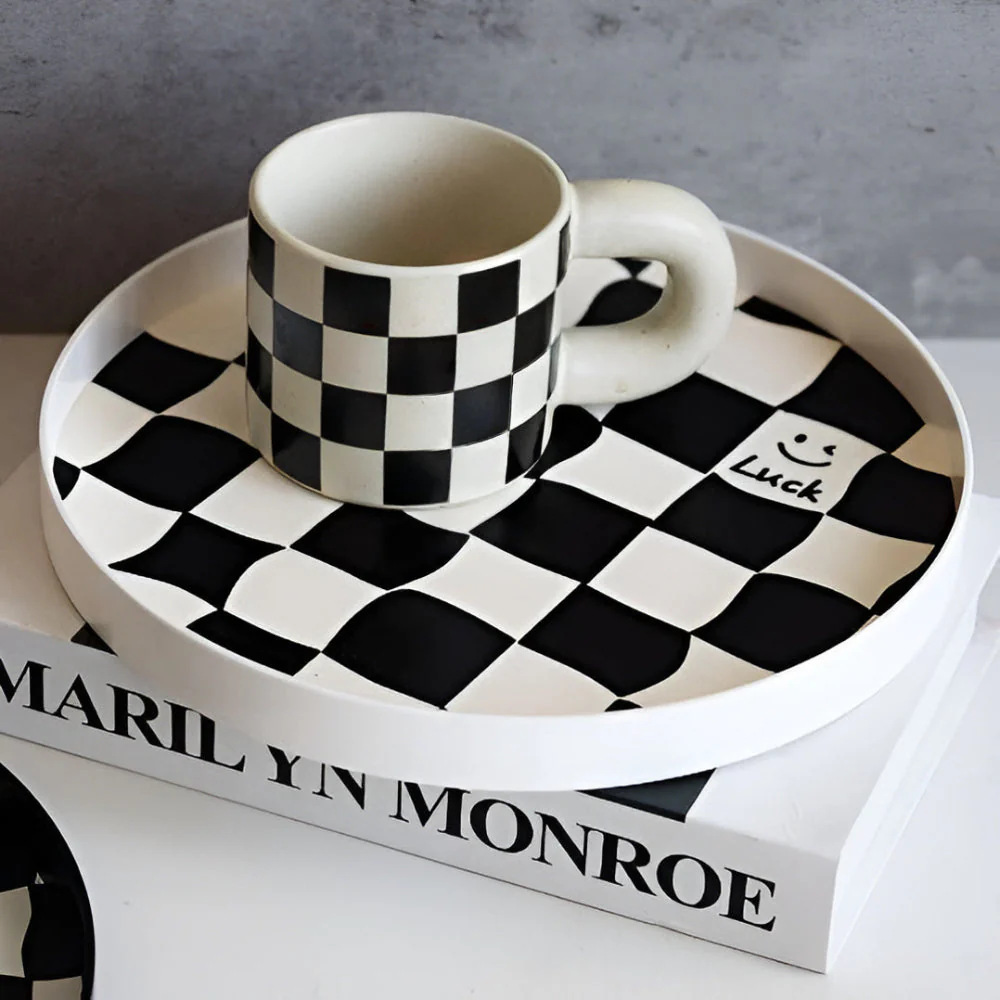 Round Checkerboard Storage Tray - Image 5