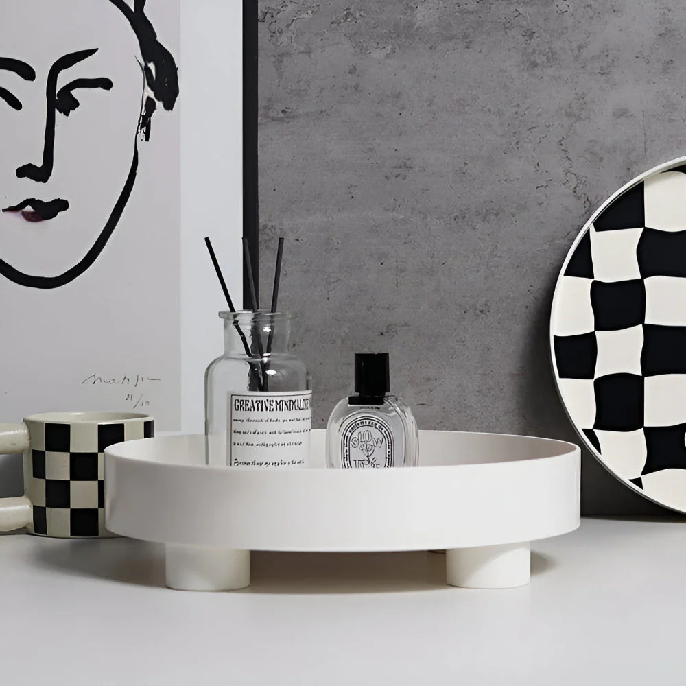 Round Checkerboard Storage Tray - Image 7