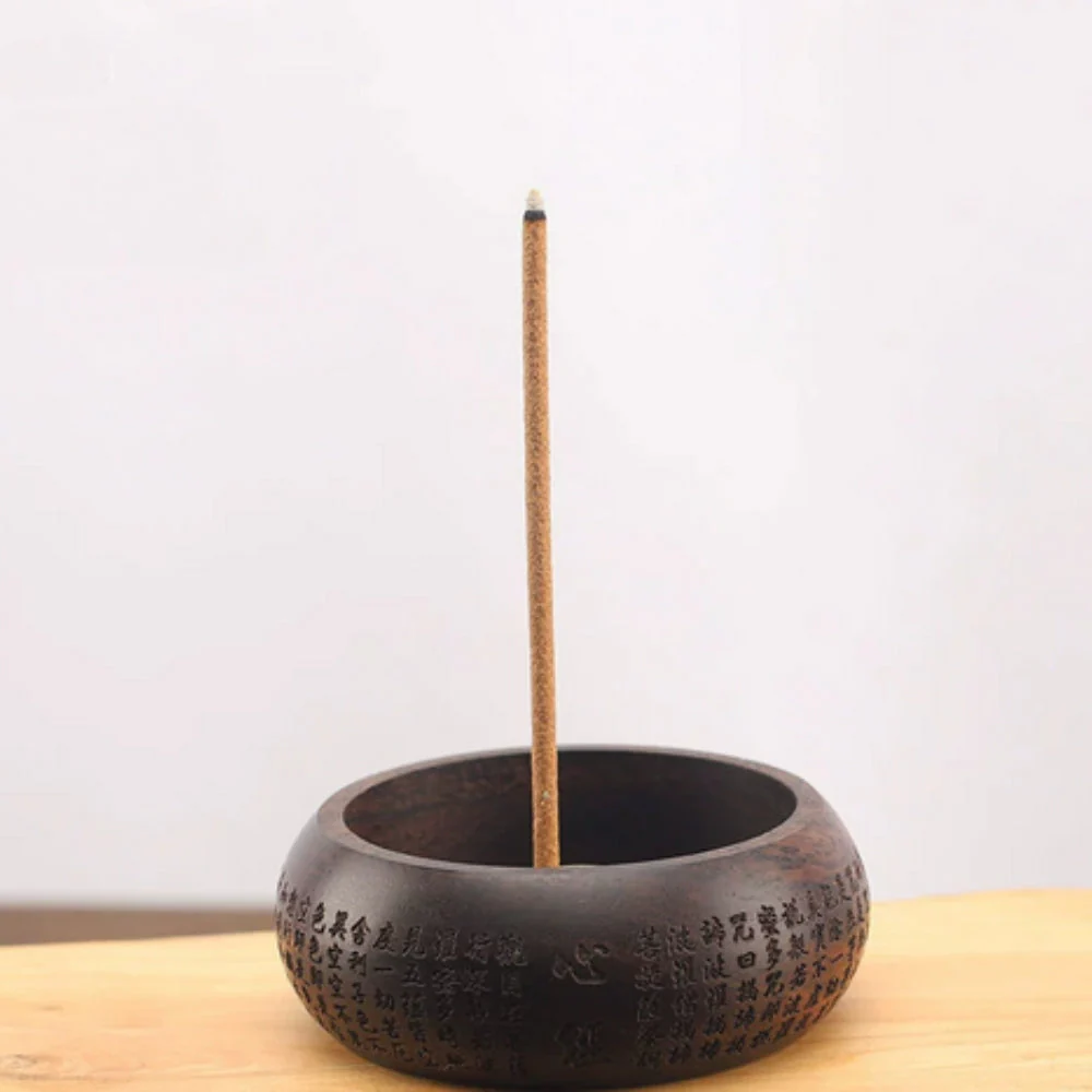 Round Solid Wood Incense Stick Holder - Image 8