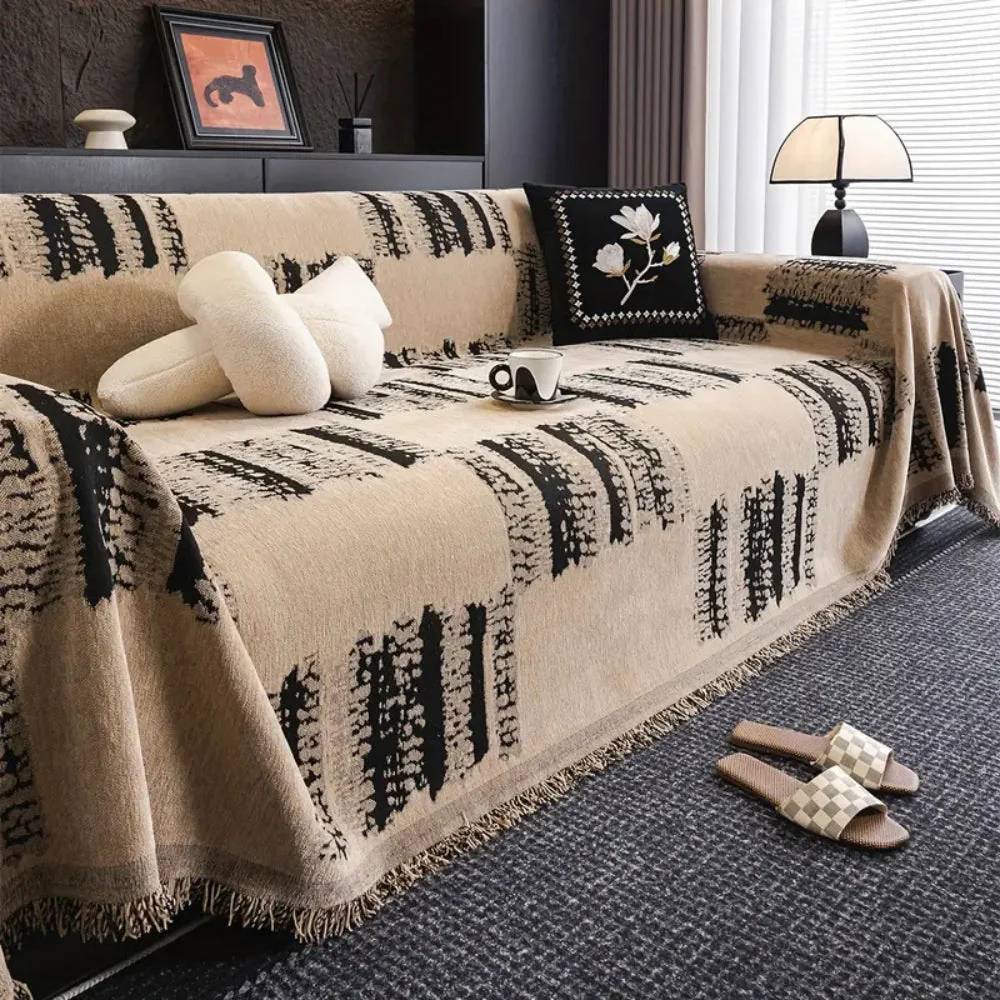 Rustic Abstract Chenille Sofa Cover - Image 2