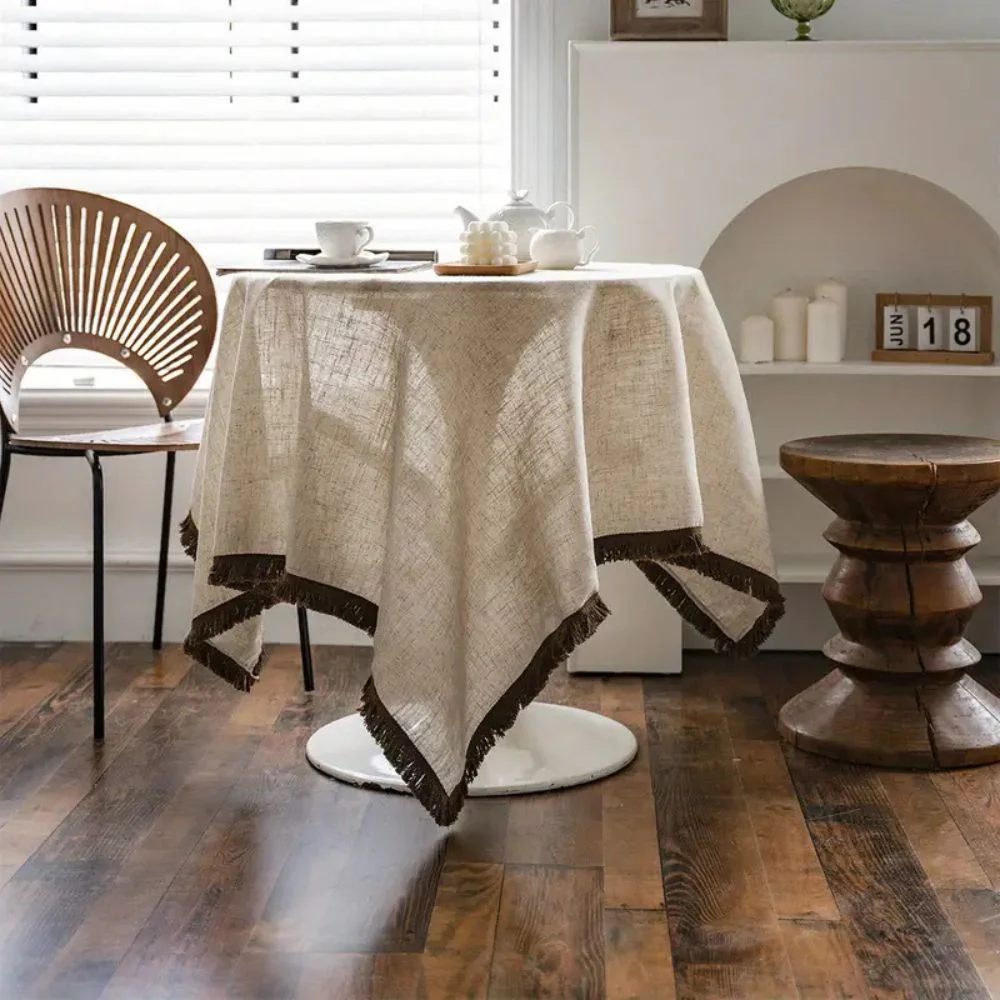 Rustic Charm Tassel Tablecloth - Image 4