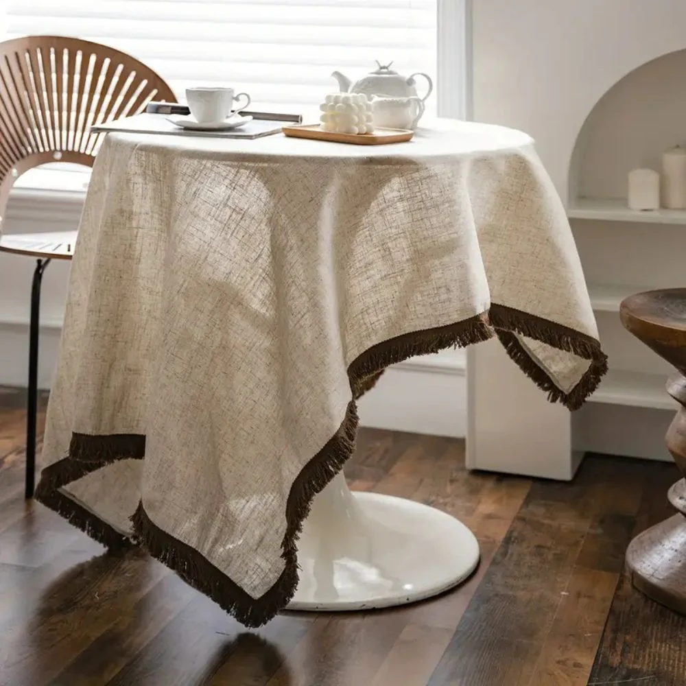 Rustic Charm Tassel Tablecloth - Image 5