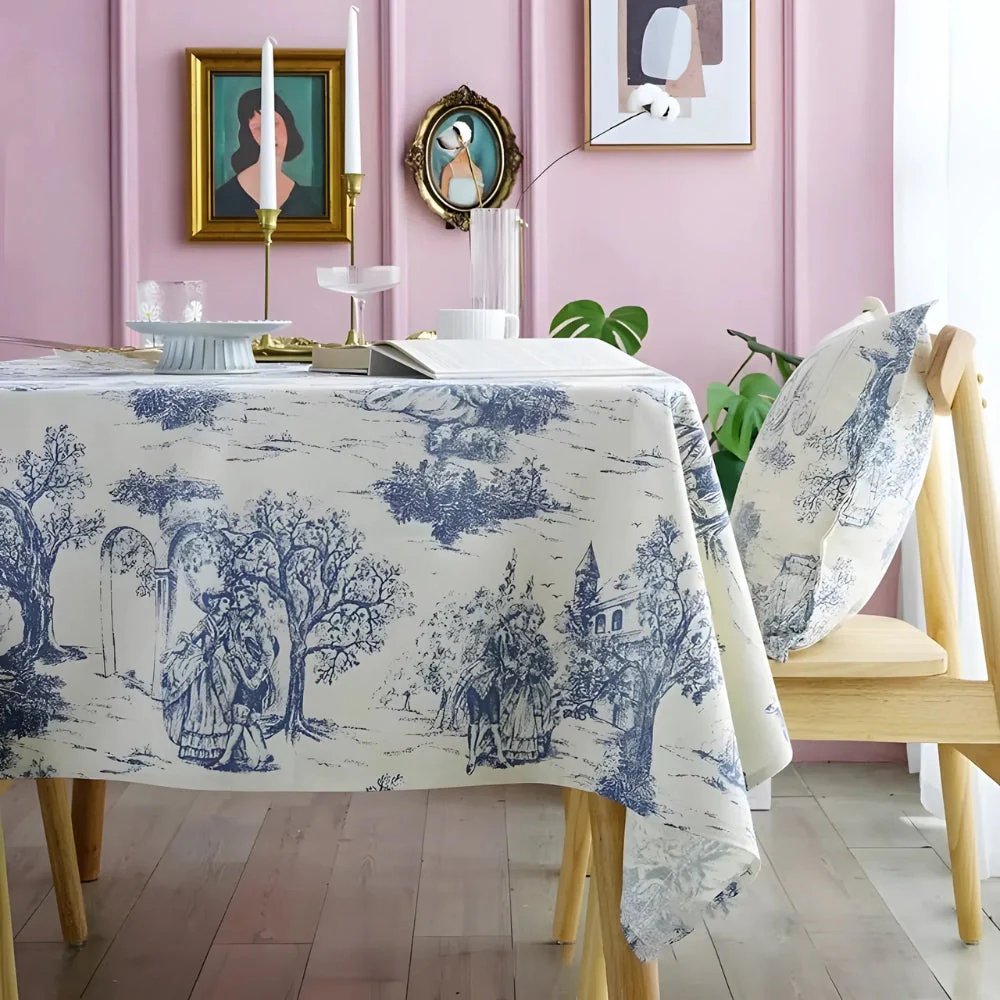Rustic Ink-Style Print Table Cloth - Image 4