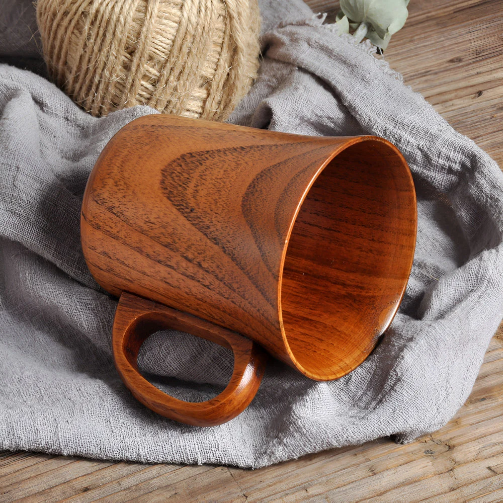 Rustic Japanese Style Wooden Mug - Image 5