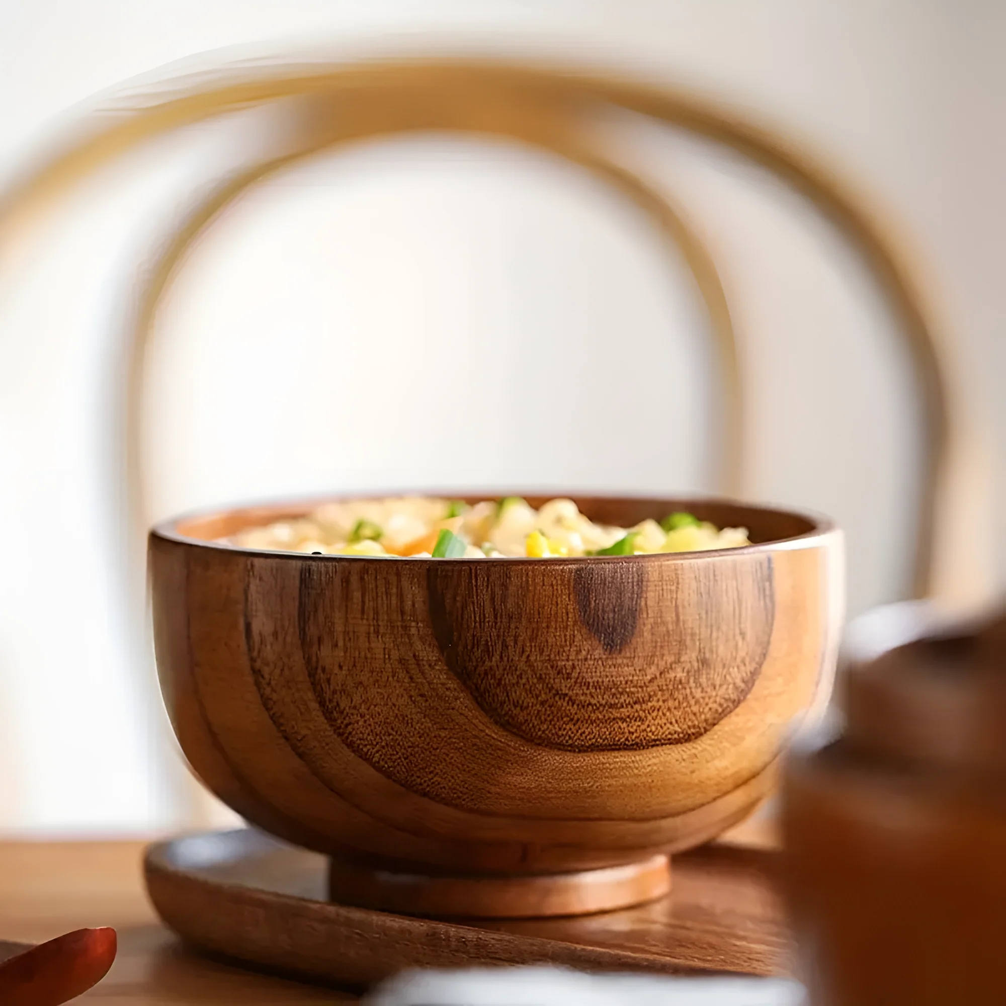 Rustic Jujube Wooden Bowl - Image 4