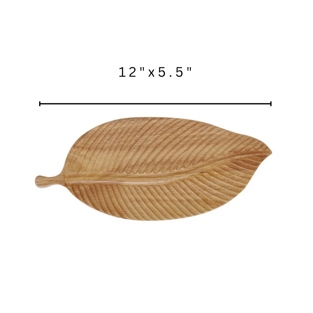 Rustic Leaf Wooden Serving Trays - Image 6