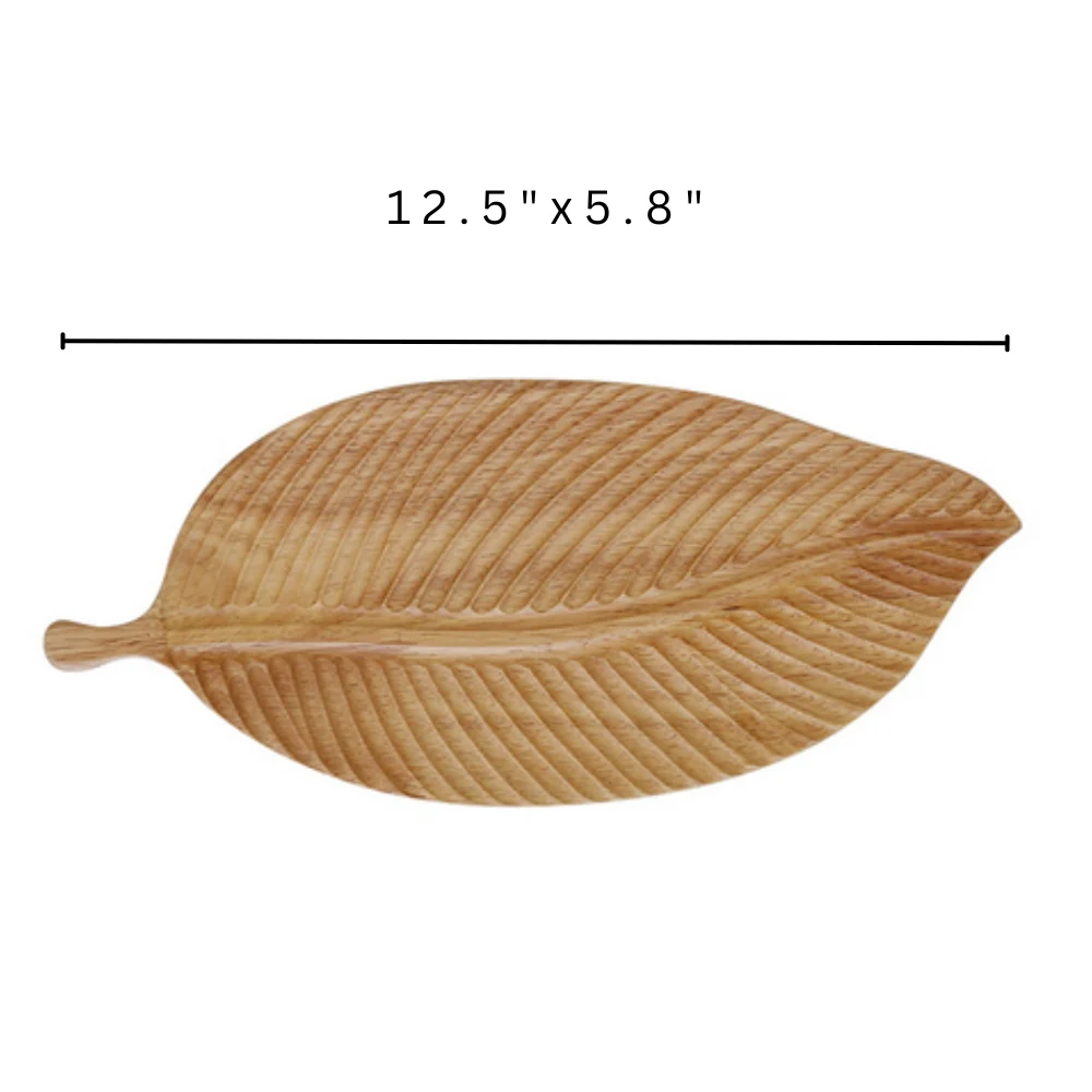 Rustic Leaf Wooden Serving Trays - Image 7