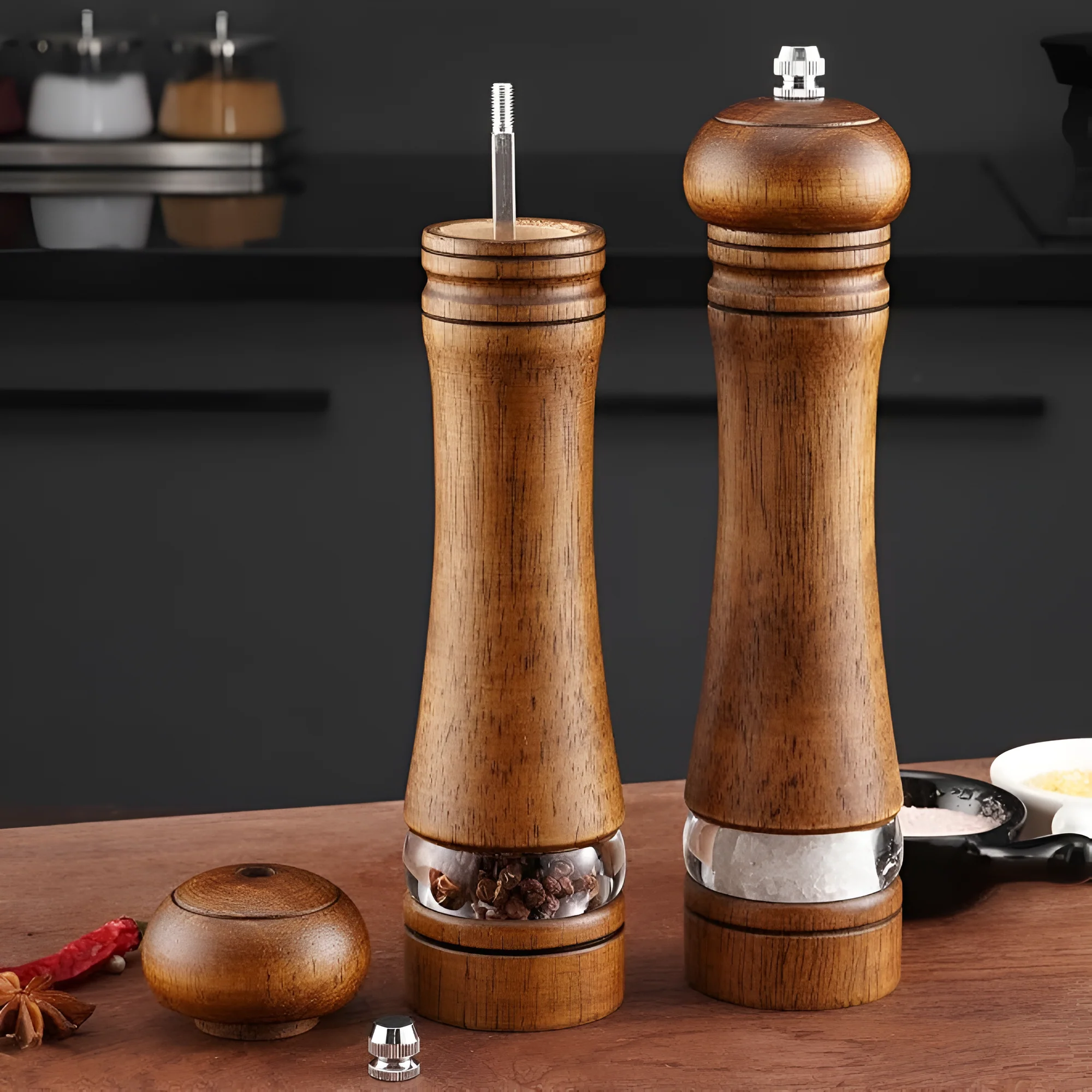 Rustic Oak Seasoning Grinder - Image 6