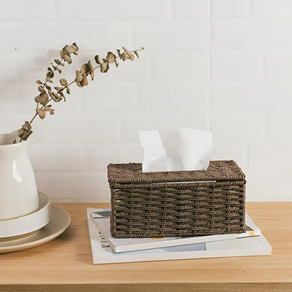 Rustic Rattan Tissue Box - Image 2