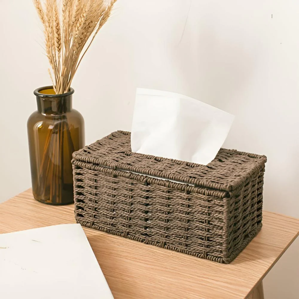 Rustic Rattan Tissue Box - Image 4