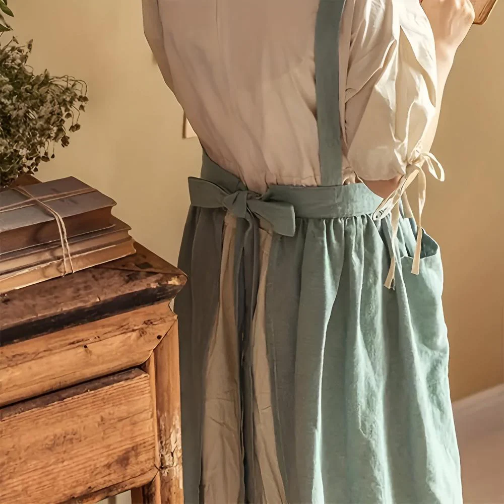 Rustic Ruffle Linen Apron - Image 3