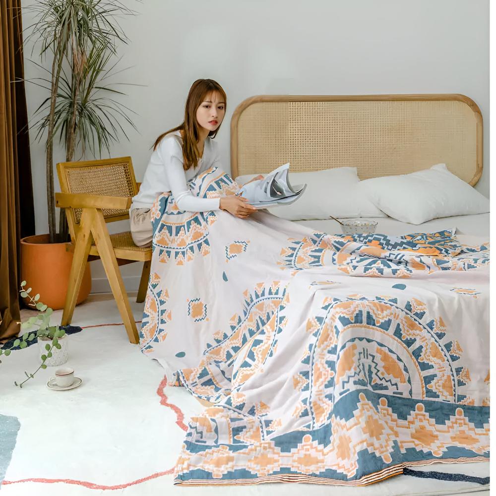 Rustic Wanderer Cotton Blanket - Image 6