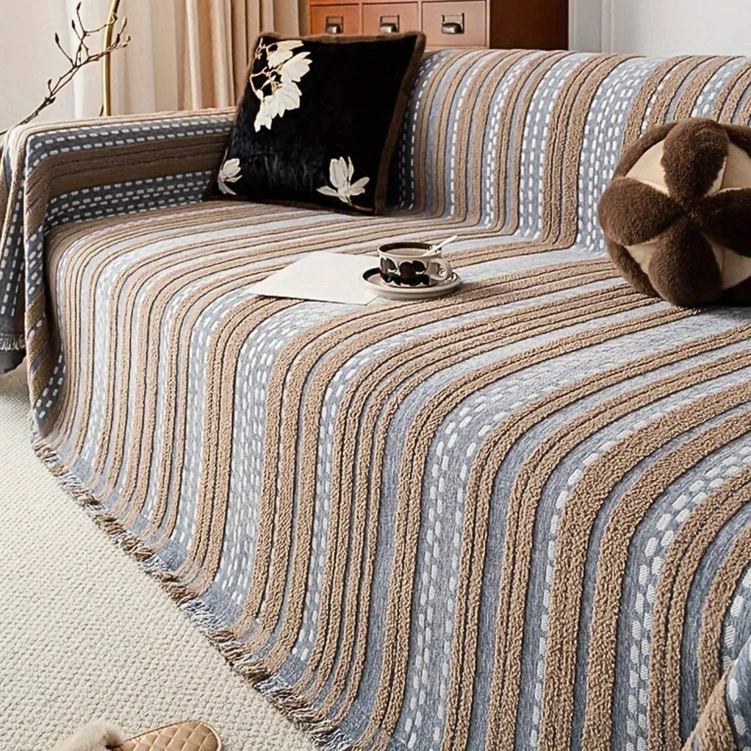 Sahara Style Plush Boho Sofa Cover Blanket - Image 2