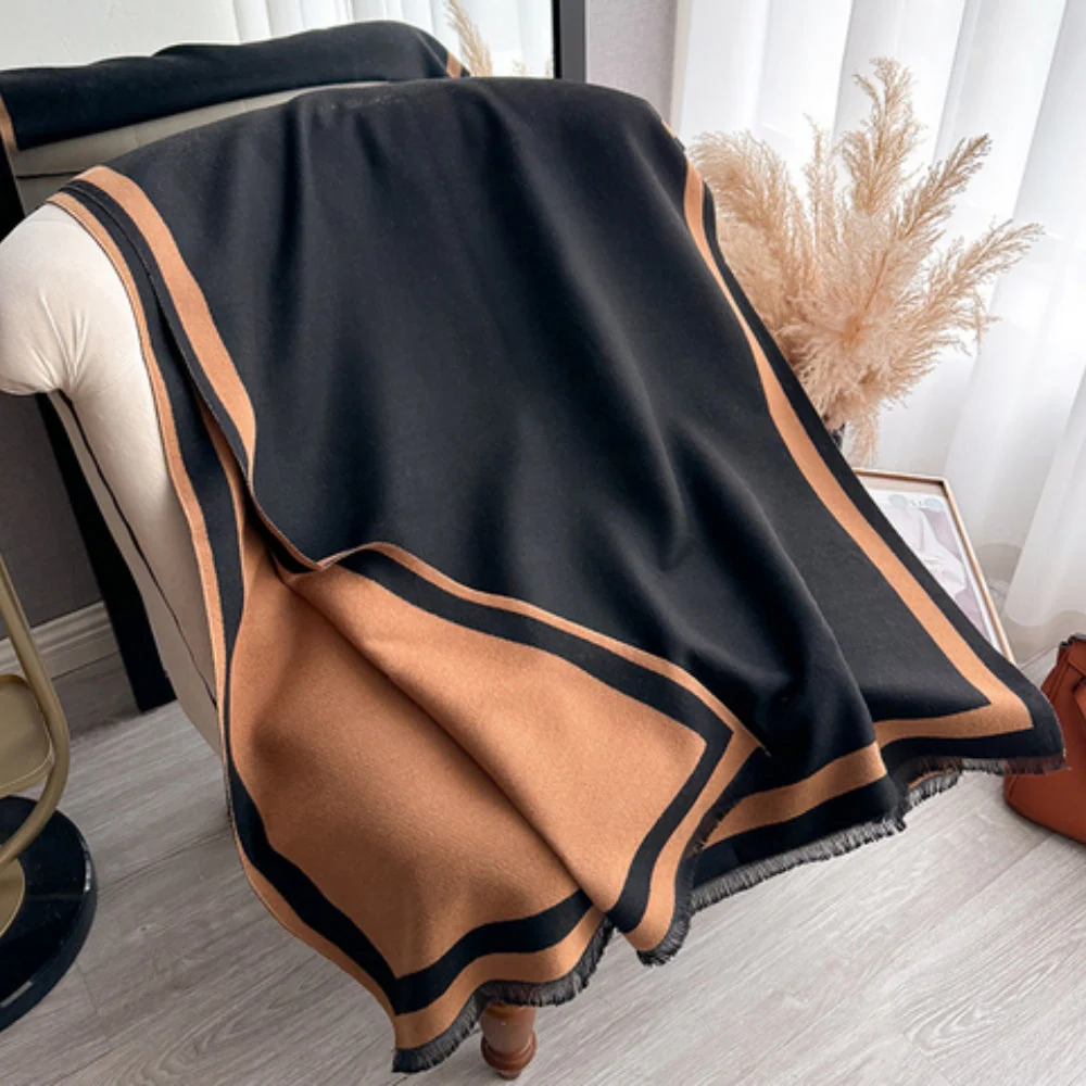 Savéra Striped Double-Sided Poncho Scarf - Image 6