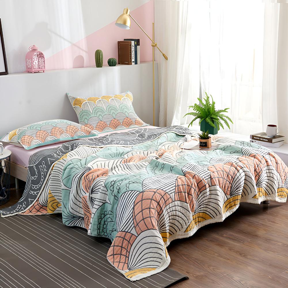 Scallop-Pattern Cotton Blanket - Image 2