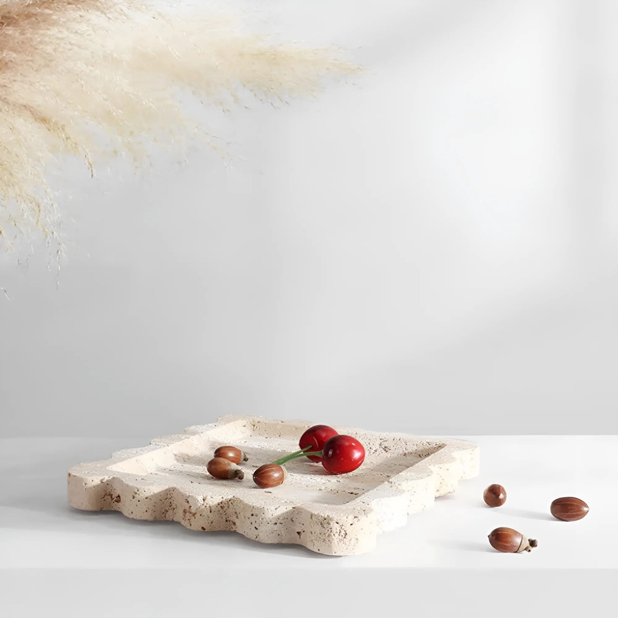 Scalloped Marble Travertine Jewellery Tray - Image 8