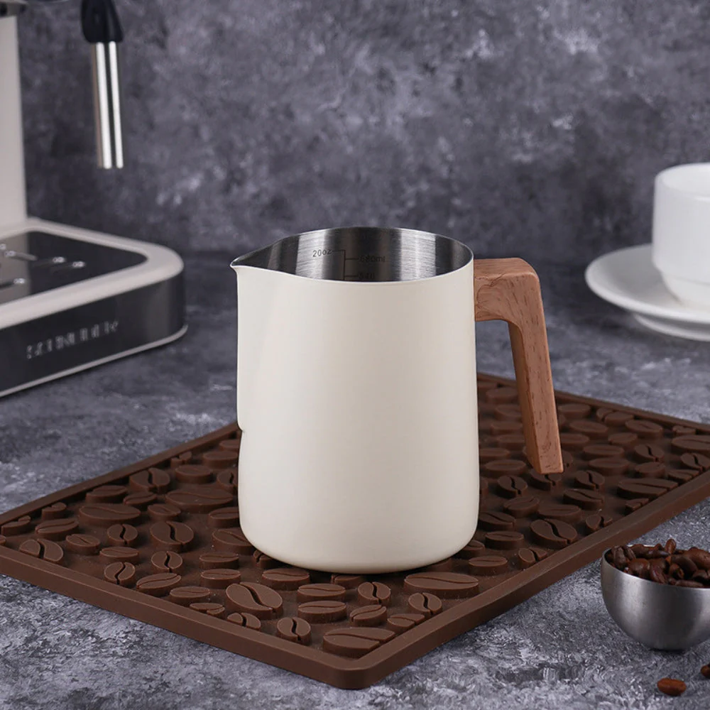 Scandinavian Wood Handle Stainless Milk Pitcher - Image 4
