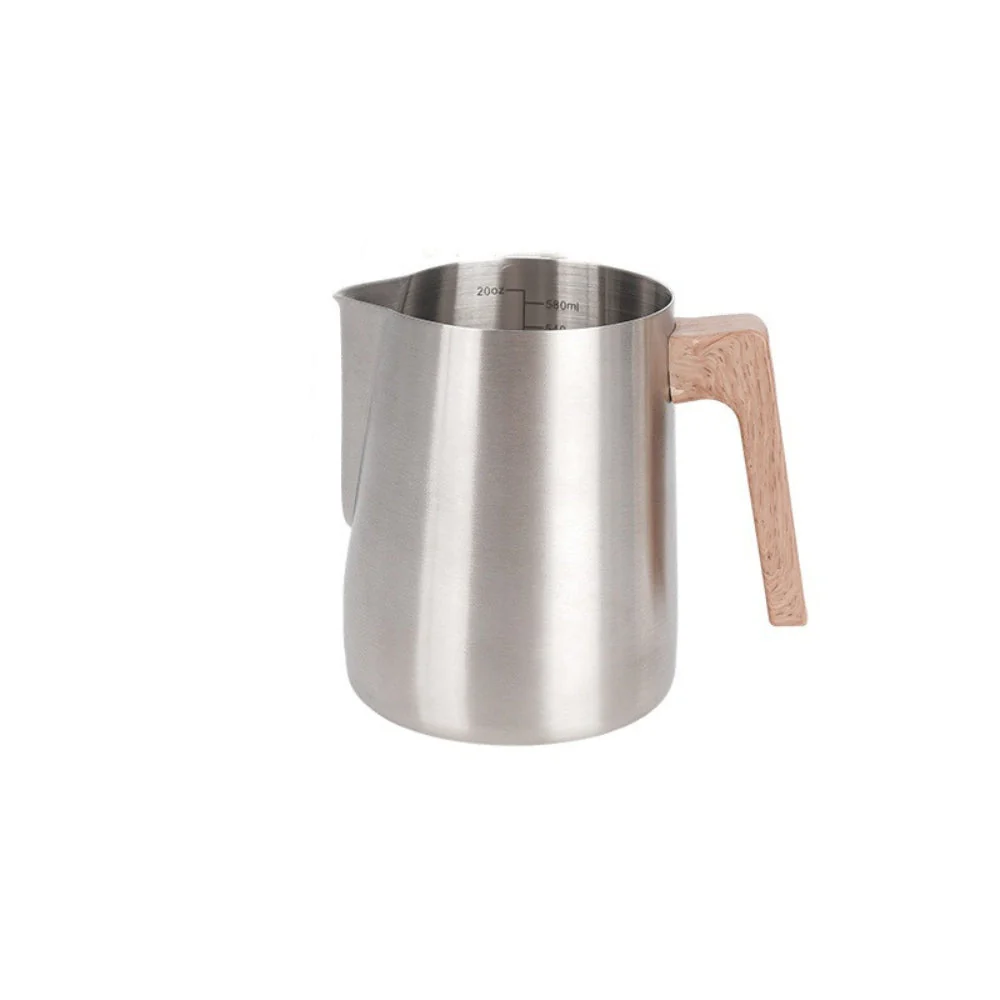 Scandinavian Wood Handle Stainless Milk Pitcher - Image 6